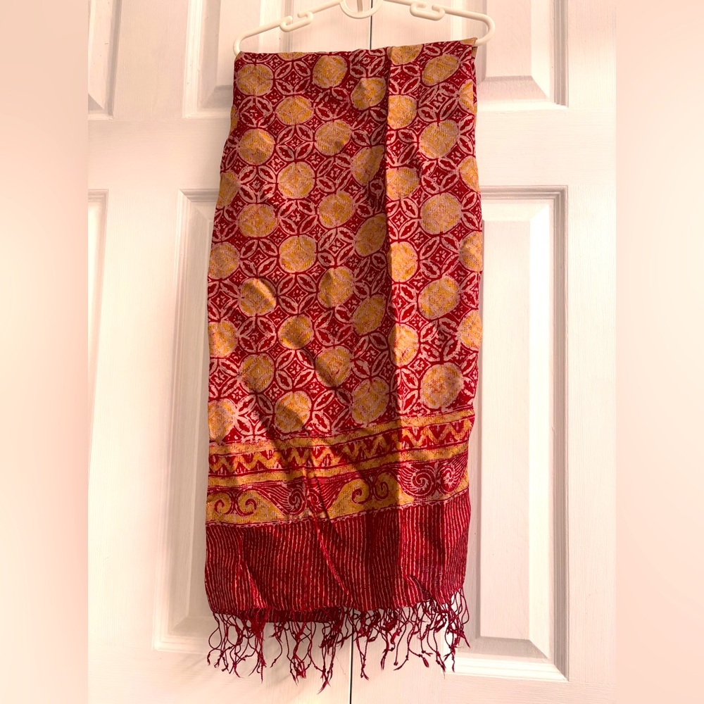 Red and Gold Patterned shawl